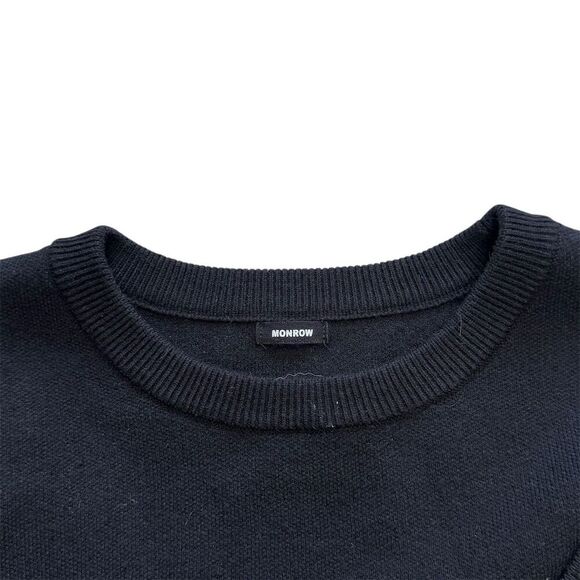 EUC Monrow Women's Black Knit Cut Out Size M Casual Long Sleeve - Picture 3 of 4